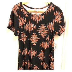 Lularoe Carly:  Black and multi large pattern